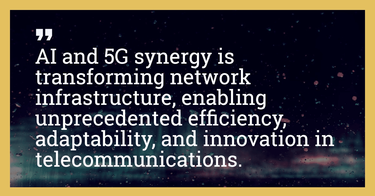 AI and 5G synergy is transforming network infrastructure, enabling unprecedented efficiency, adaptability, and innovation in telecommunications.